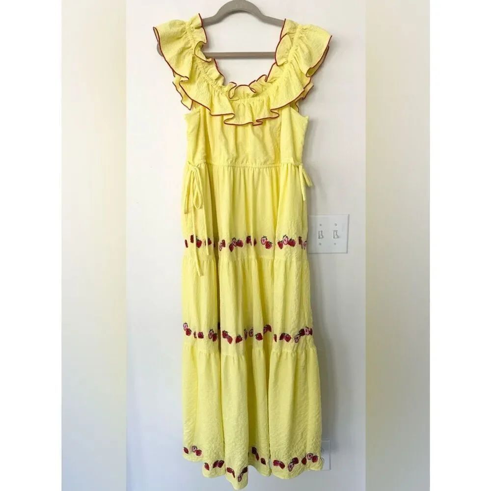 Crosby by Mollie Burch Yellow Tiered Margot Maxidress
M